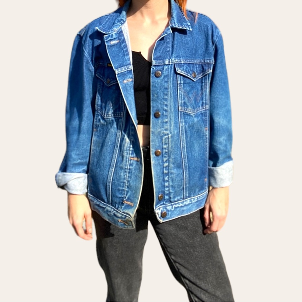 Vintage Wrangler Cowboy Cut Denim Jacket Size M